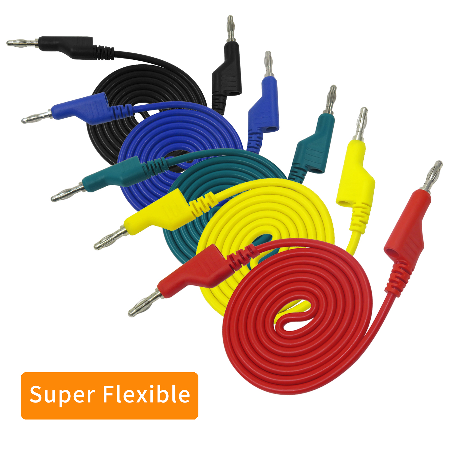 4mm Stackable Banana Plug Wire Soft Silicone Test Cable for Multimeter Black 