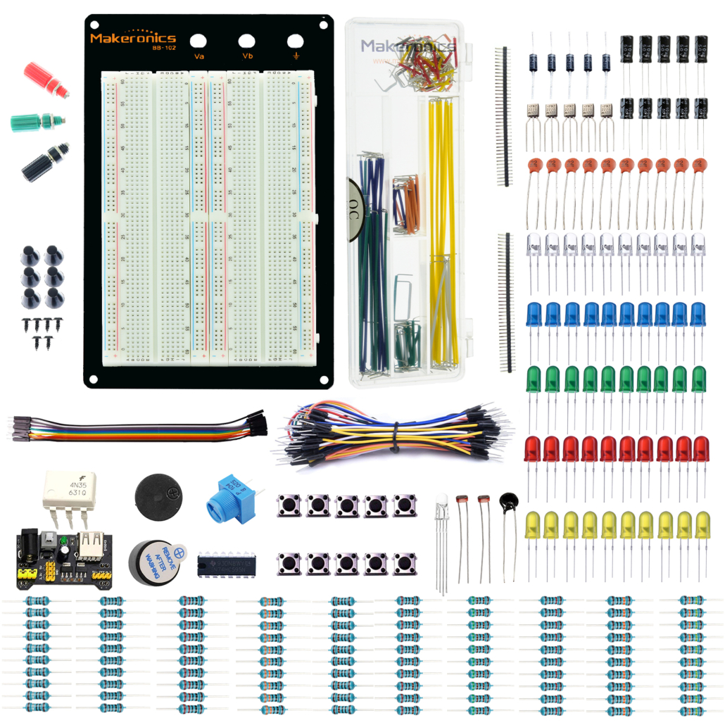 Jambers Arduino Makeronics 1660 Tie-Points Solderless Breadboard+Electronics Fun Kit ...